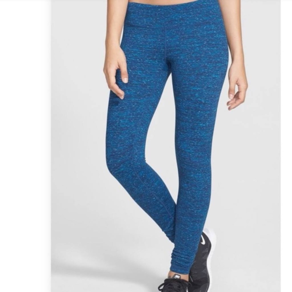 Zella blue Poseidon slim fit reversible leggings size small